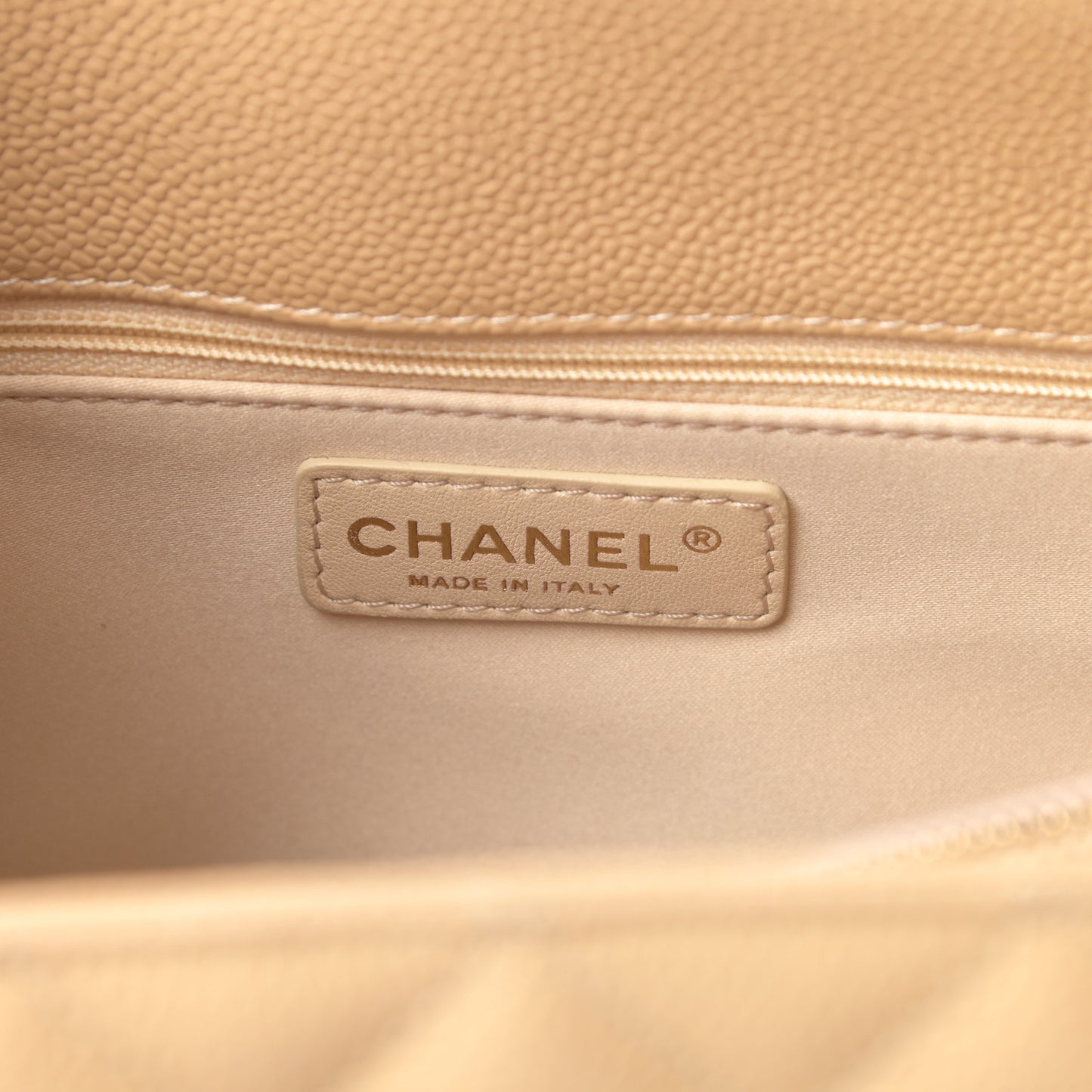 Caviar Quilted Grand Shopping Tote GST Beige