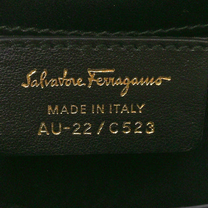 Salvatore Ferragamo Calfskin Laser Cut Mini Miss Vara Bow Chain Bag Black Gold 6 of 10