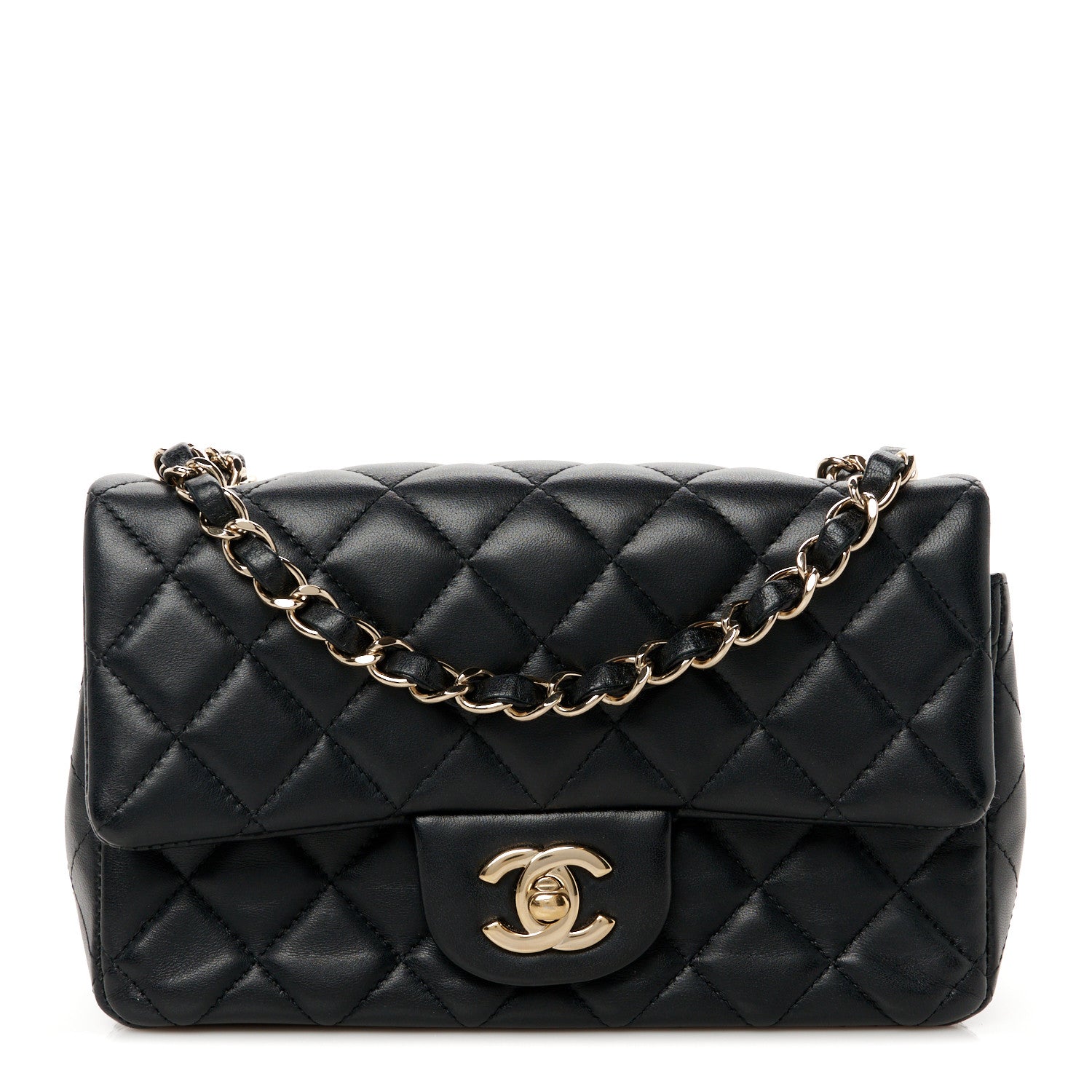 Chanel Lambskin Quilted Mini Rectangular Flap Black 1 of 11
