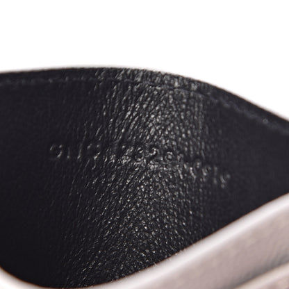 Saint Laurent Grain De Poudre Matelasse Chevron Monogram Credit Card Case Granite 7 of 7