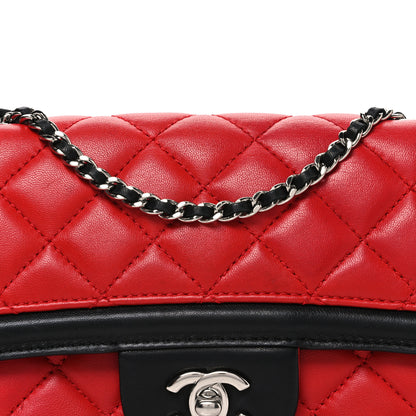 Chanel Lambskin Quilted Tri-Color Flap Red White Black 7 of 10