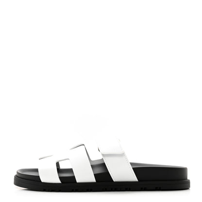 Hermes Calfskin Womens Chypre Sandals 37 White 1 of 9