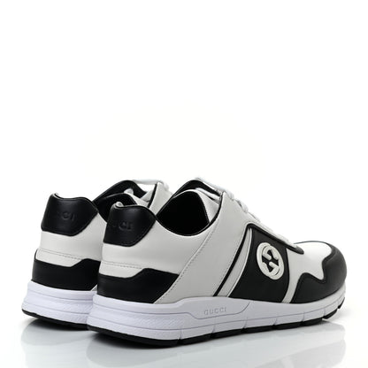 Gucci Calfskin Womens Interlocking G Sneakers 38 Black White 4 of 7