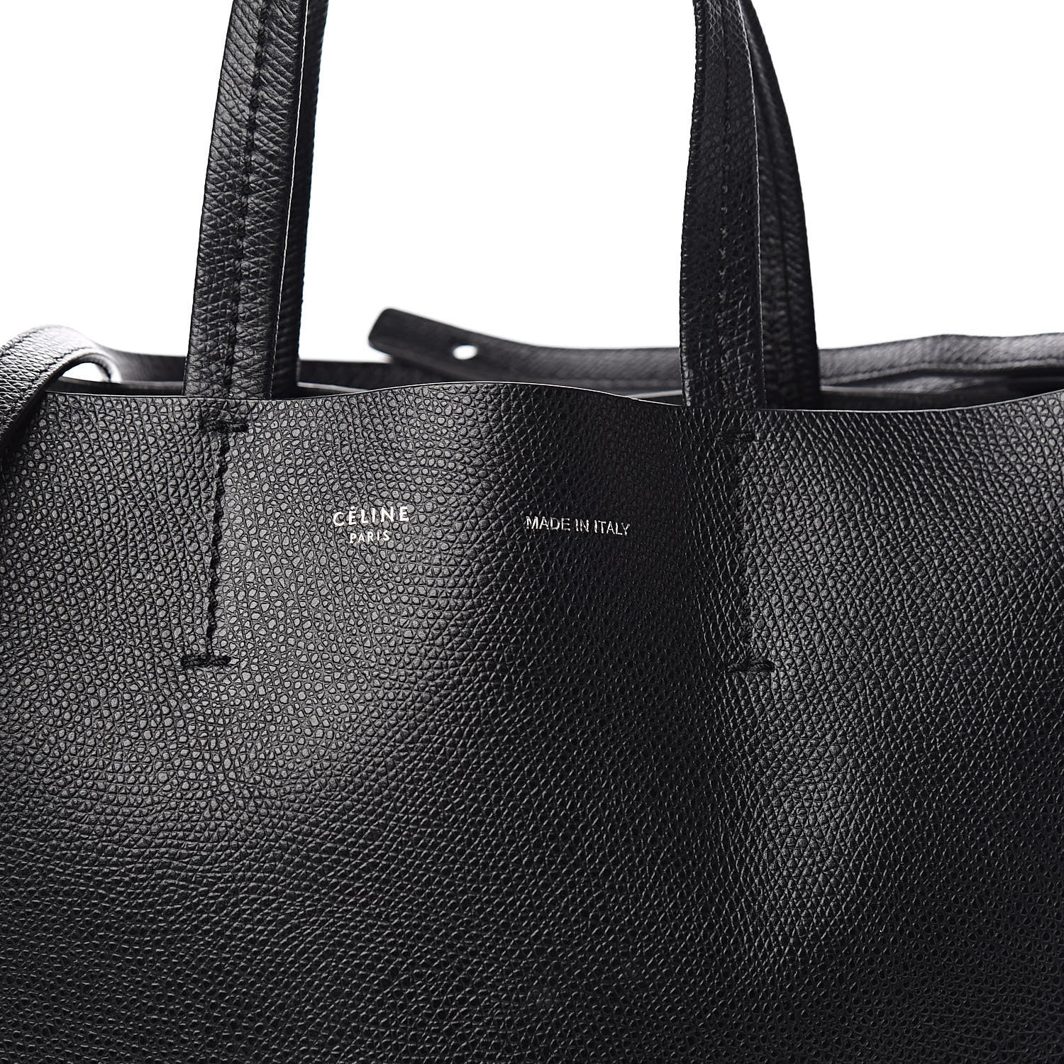 Celine Grained Calfskin Small Vertical Cabas Black 9 of 9