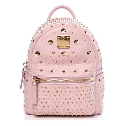 MCM Calfskin Stud X-Mini Stark Bebe Boo Backpack Pink 1 of 9