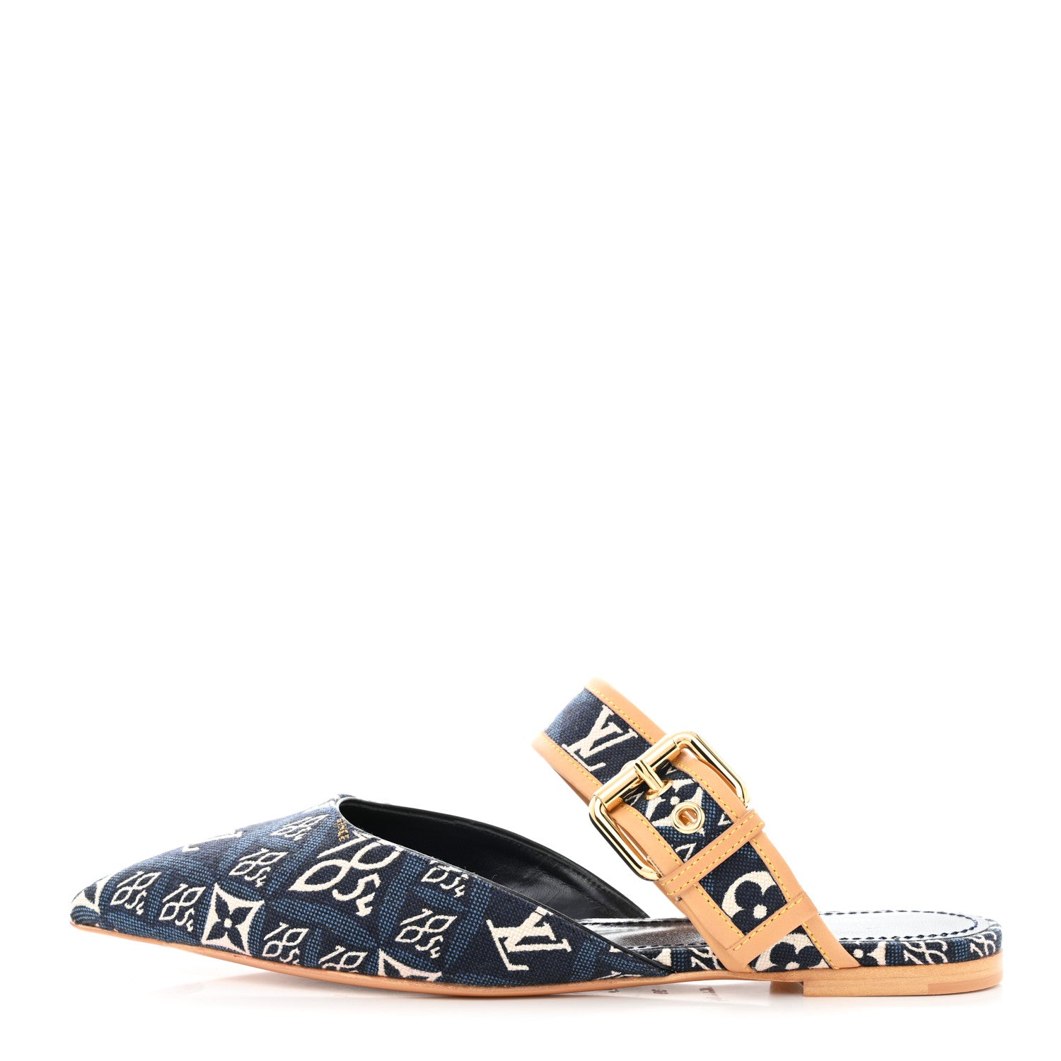 Louis Vuitton Jacquard Since 1854 Sofia Flat Mules 39 Blue 1 of 9
