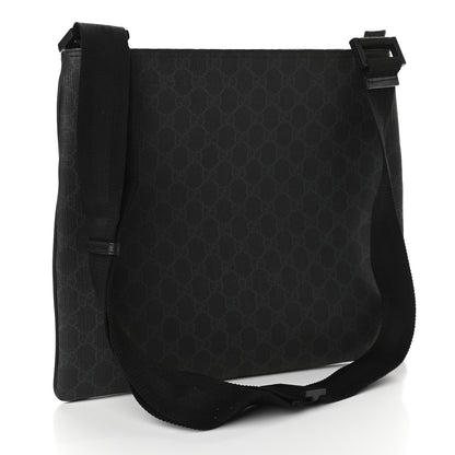 Gucci GG Plus Monogram Medium Flat Messenger Bag Black 3 of 9