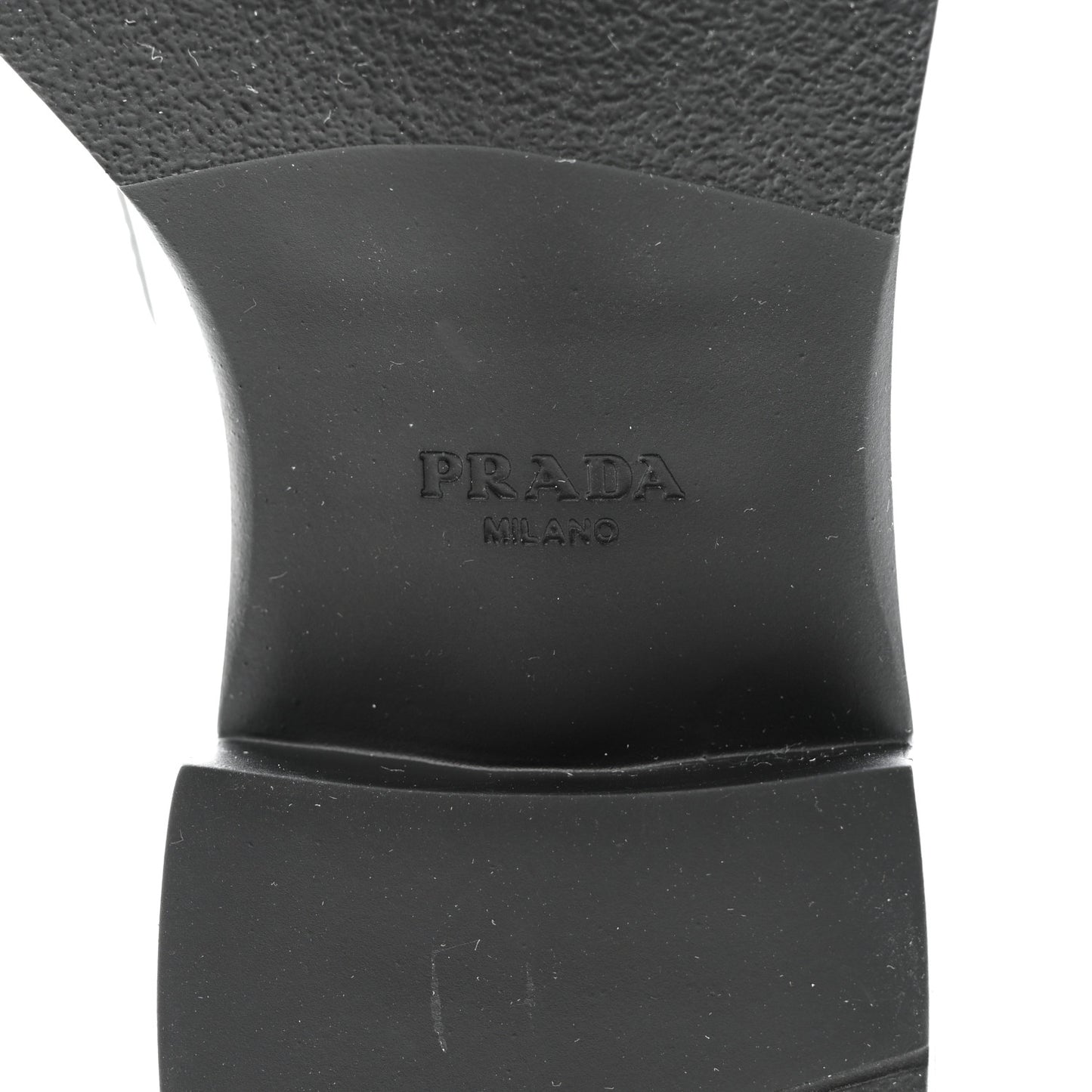 Metallic Brushed Calfskin Metal Triangle Logo 50mm Loafers 38.5 Argento