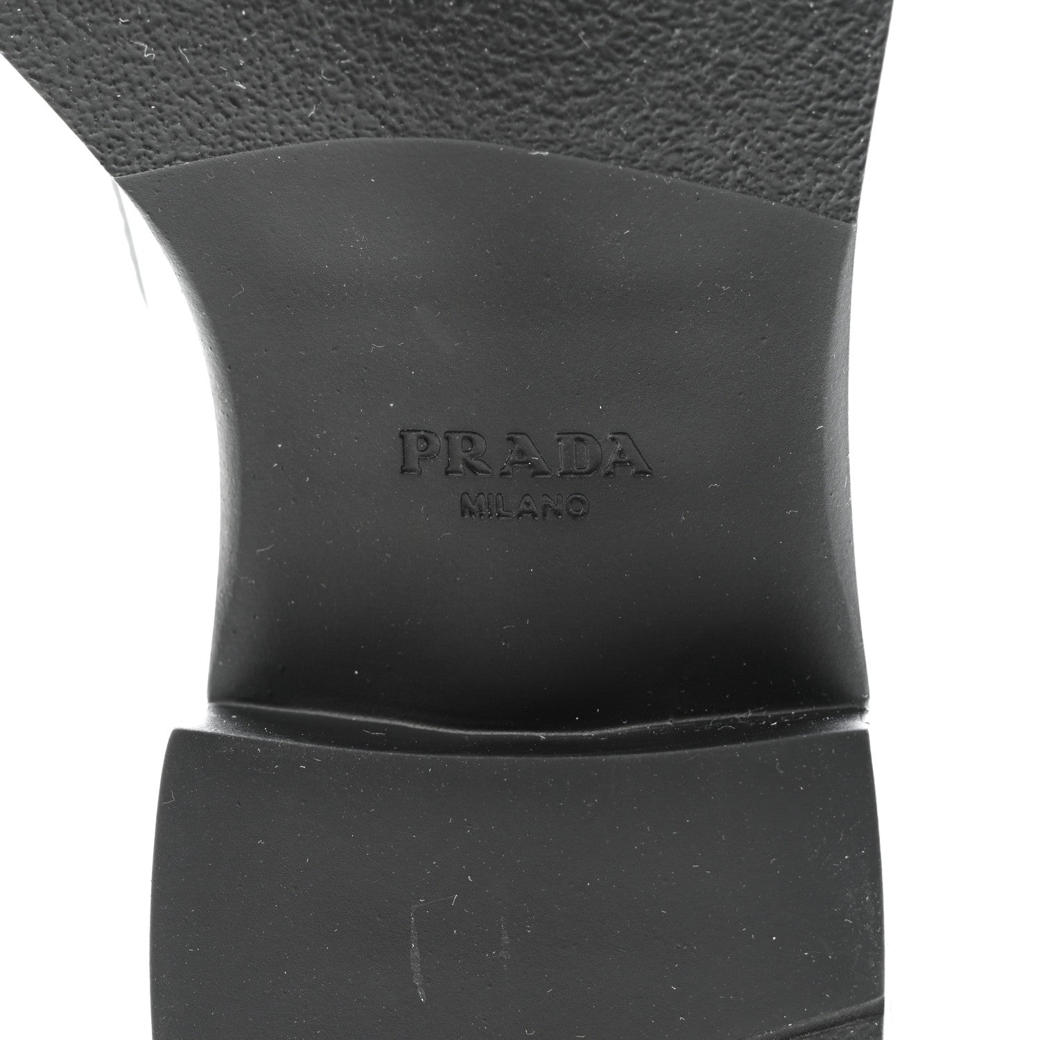 Prada Metallic Brushed Calfskin Metal Triangle Logo 50mm Loafers 38.5 Argento 6 of 9