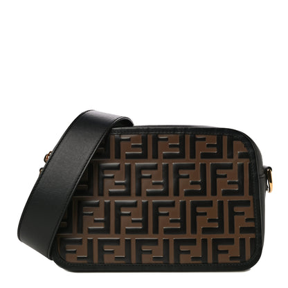 Fendi Vitello Century F is Fendi Bi-Color FF 1974 Embossed Camera Case Maya Black 1 of 11