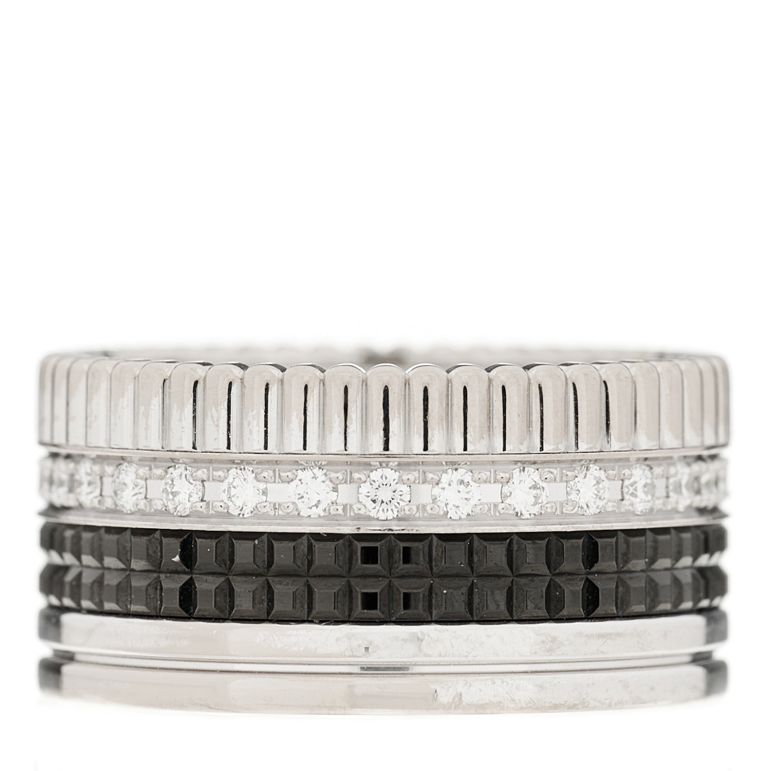 Boucheron 18K White Gold Diamond PVD Large Quatre Classique Ring 63 10.5 3 of 8