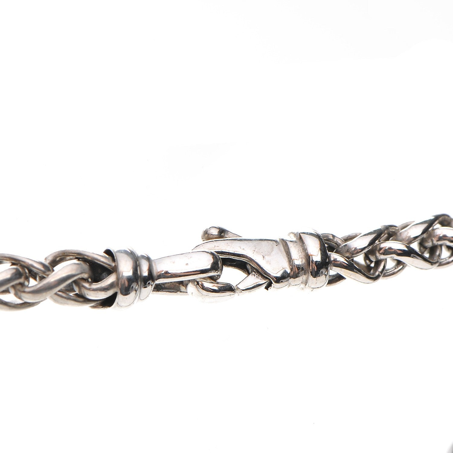 David Yurman Sterling Silver 18K Yellow Gold Quatrefoil Lariat Wheat Chain Necklace 6 of 8