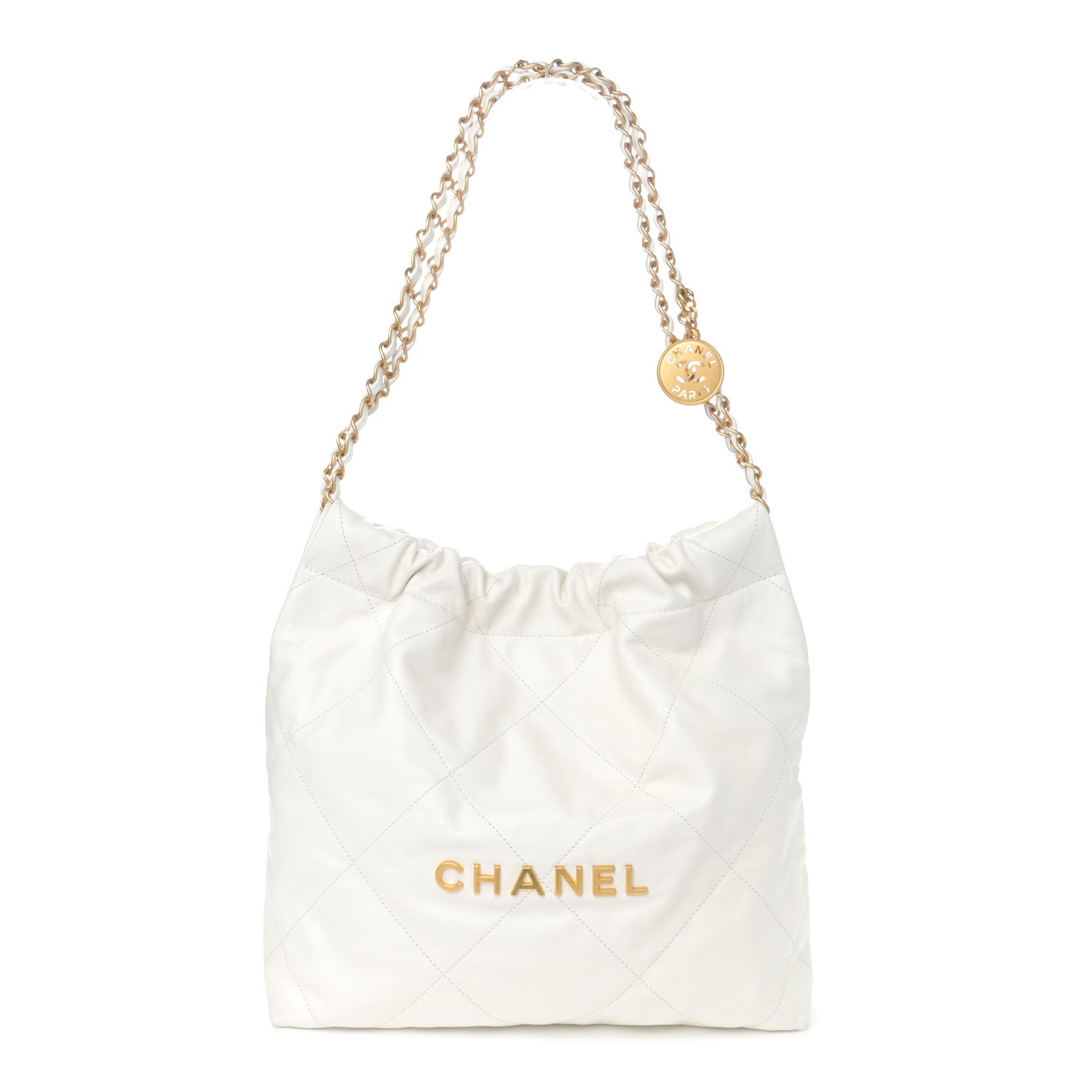 Chanel Shiny Calfskin Quilted Small Chanel 22 White 2 of 10