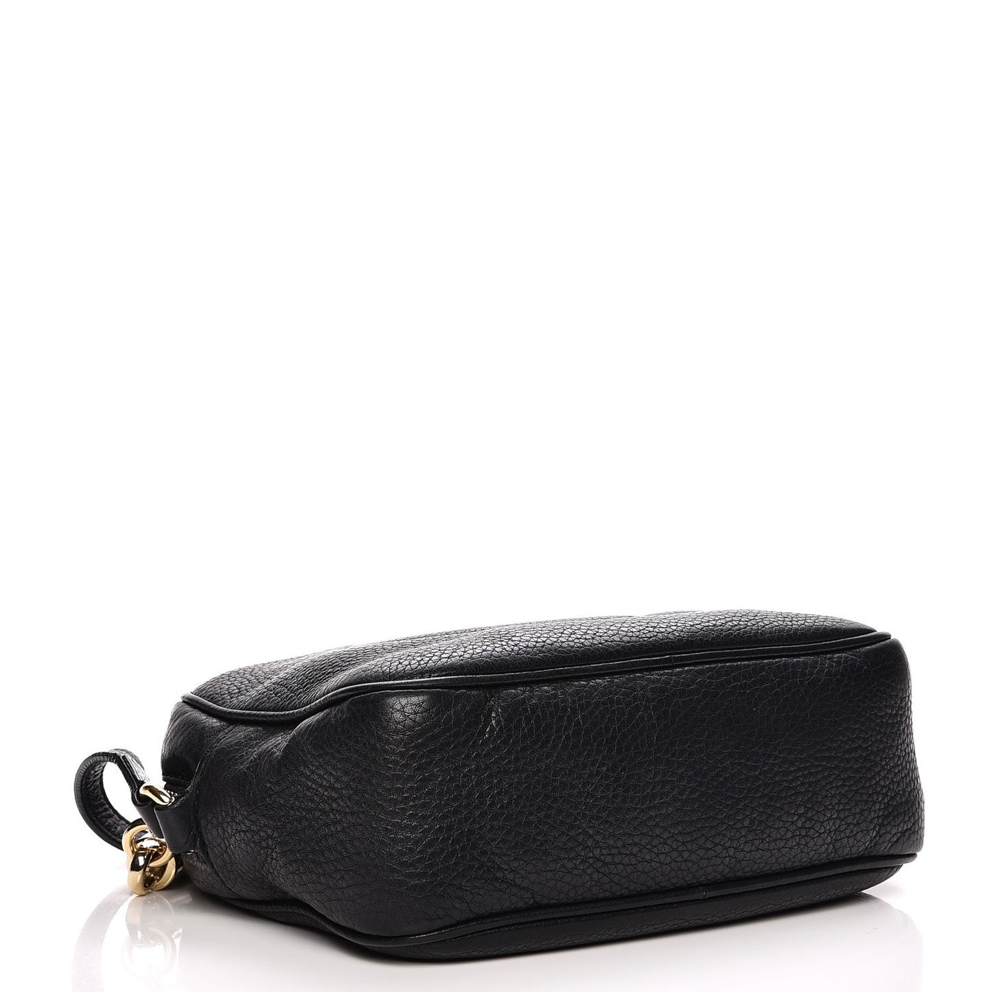 Pebbled Calfskin Small Soho Disco Bag Black