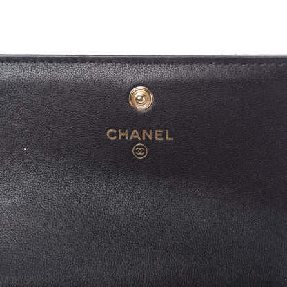 Chanel Calfskin Quilted About Pearls Card Holder Flap With Chain Black 8 of 11