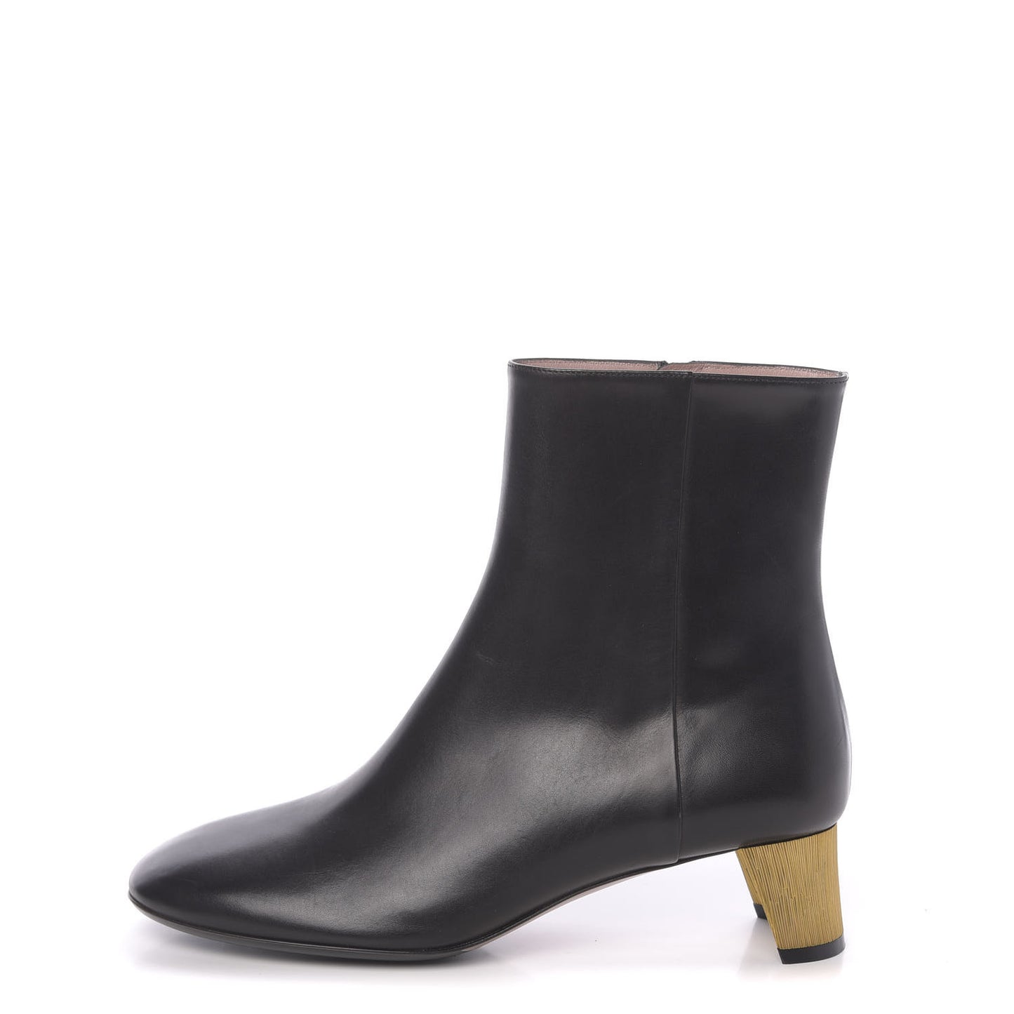 Calfskin Diamond Heel Ankle Boots 37 Black