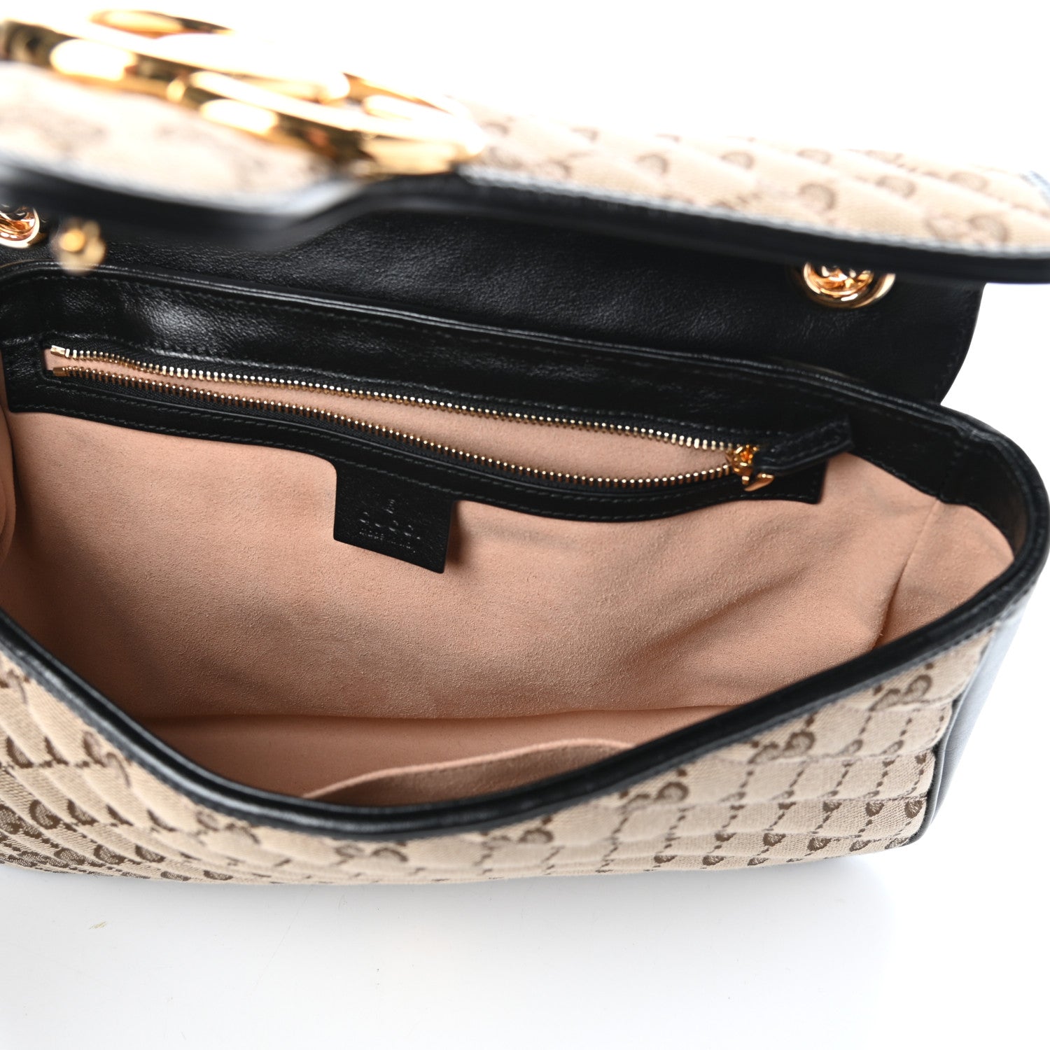 Gucci Monogram Azalea Calfskin Matelasse Diagonal Medium GG Marmont Shoulder Bag Beige Ebony Black 5 of 8