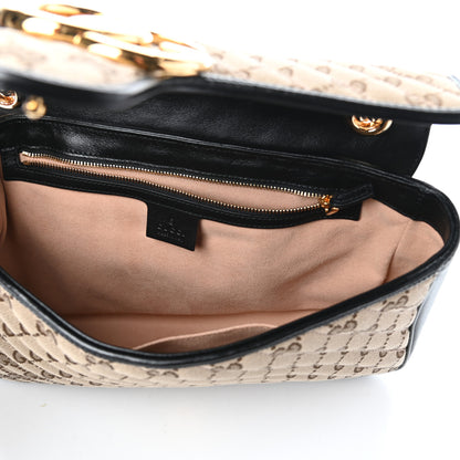 Gucci Monogram Azalea Calfskin Matelasse Diagonal Medium GG Marmont Shoulder Bag Beige Ebony Black 5 of 8