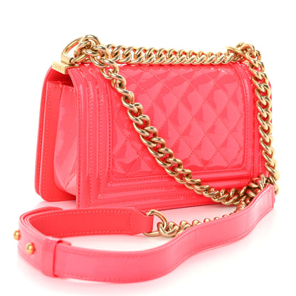 Chanel Patent Calfskin Quilted Small Boy Flap Pink 3 of 10