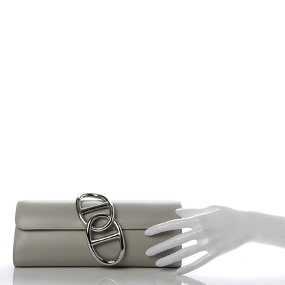 Hermes Tadelakt Egee Clutch Gris Perle 2 of 9