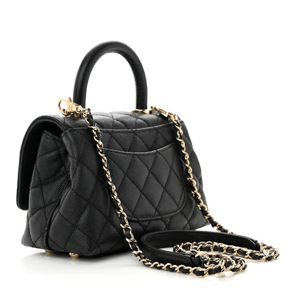 Chanel Caviar Quilted Extra Mini Coco Handle Flap Black 3 of 10