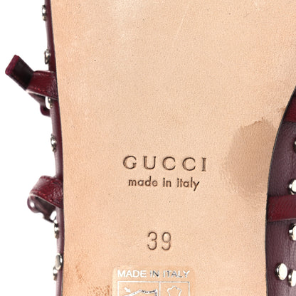 Gucci Nappa Carmaque Studded Horsebit Ballet Flats 39 Rosso Ancora 8 of 11