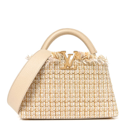 Louis Vuitton Tweed Taurillon Capucines BB Beige 1 of 9