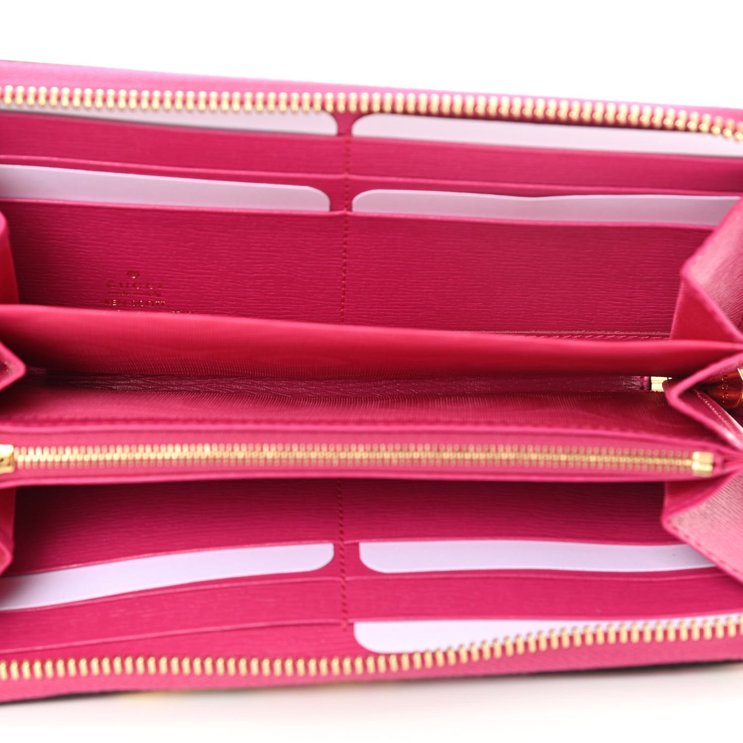 X KEN SCOTT Shangai Calfskin Pomponica Print Horsebit 1955 Zip Around Wallet Multicolor Fuxia Pompon