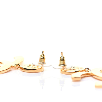 Chanel Metal Large Paris Button Earrings Gold 5 of 7