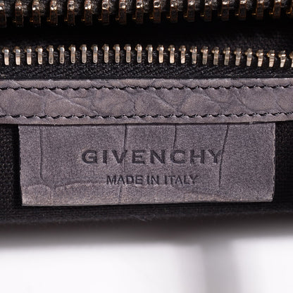 Givenchy Nubuck Crocodile Embossed Medium Antigona Washed Black 6 of 7