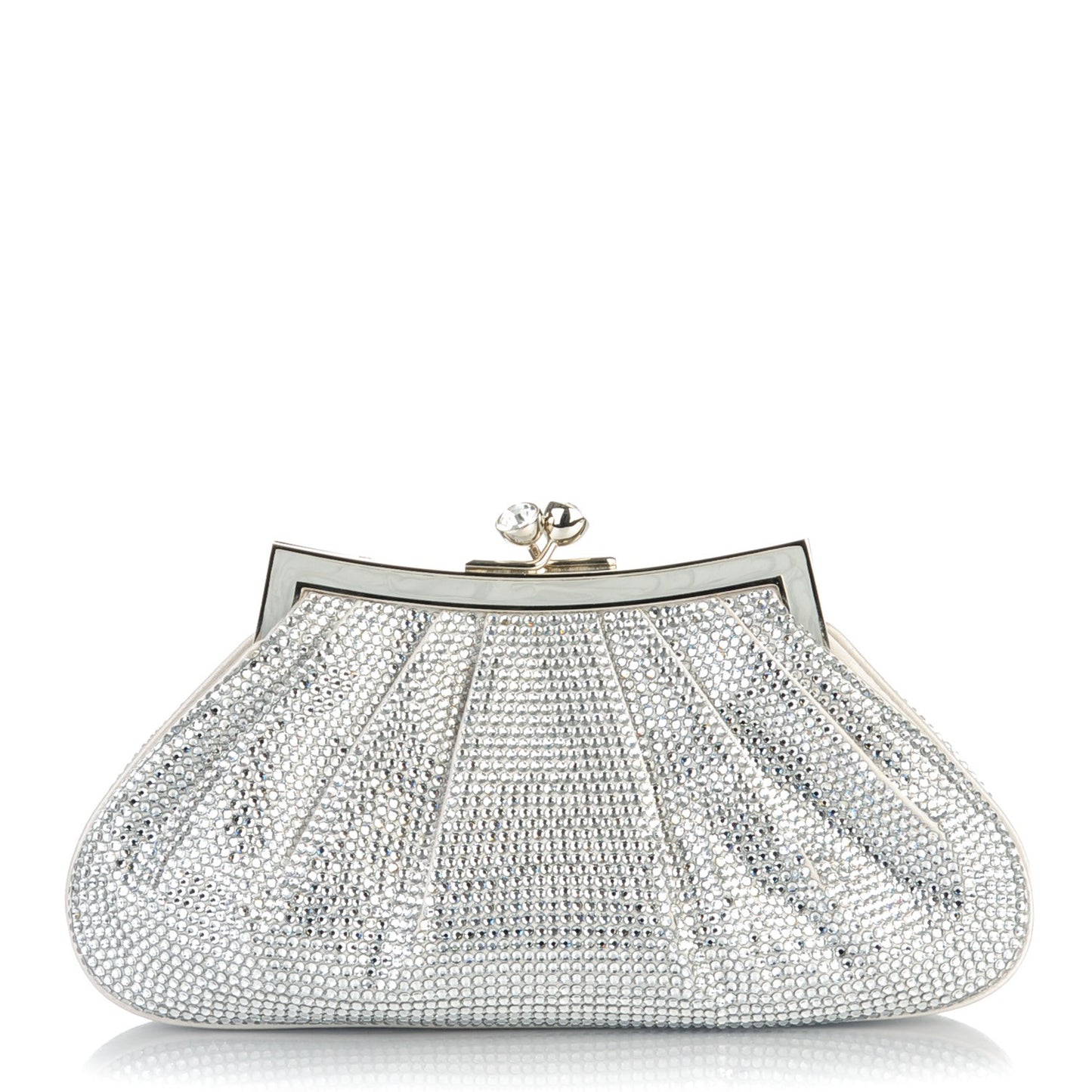 Swarovski Crystal Kisslock Clutch Silver