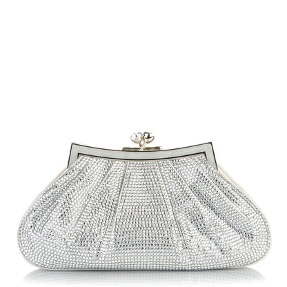 Judith Leiber Swarovski Crystal Kisslock Clutch Silver 1 of 7