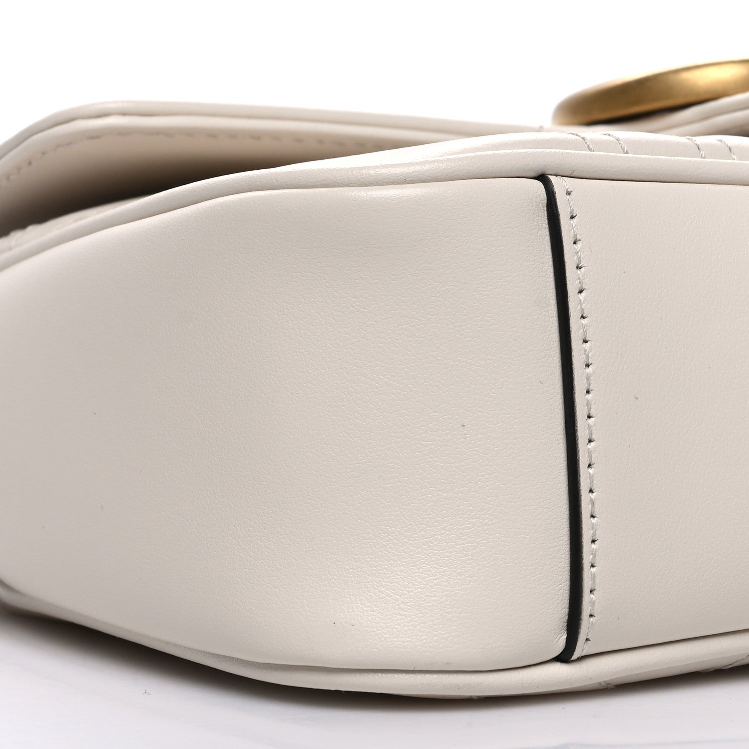 Gucci Calfskin Matelasse Mini GG Marmont Shoulder Bag White 10 of 11