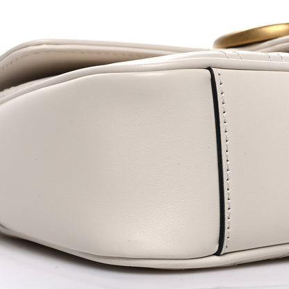 Gucci Calfskin Matelasse Mini GG Marmont Shoulder Bag White 10 of 11