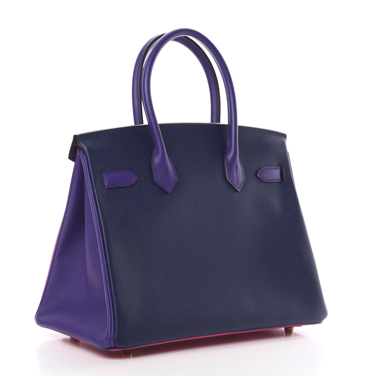 Hermes Epsom Horseshoe Birkin 30 Blue Encre Ultraviolet Rose Tyrien 3 of 35