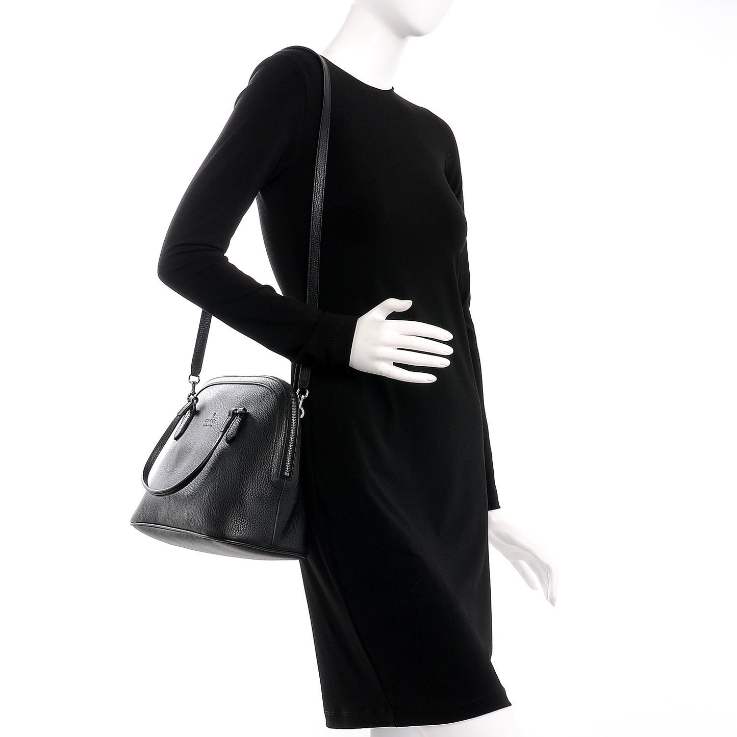 Calfskin Medium Dome Bag Black