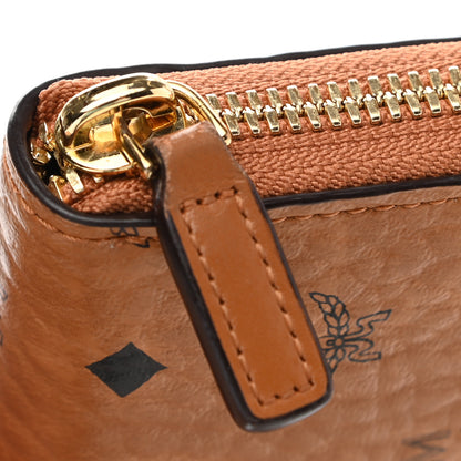 MCM Visetos Large Zip Around Wallet Cognac 8 of 9