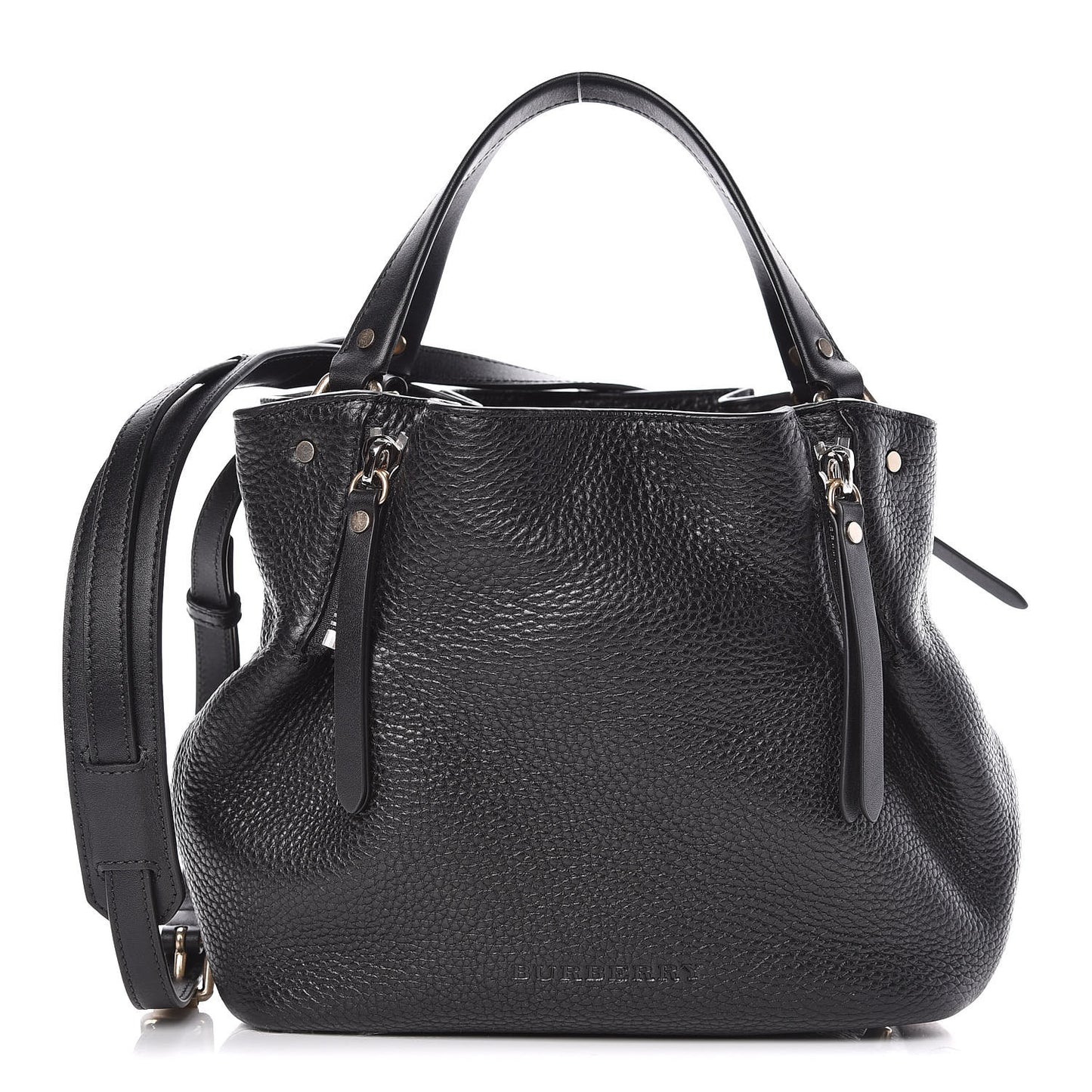 Grainy Calfskin House Check Small Maidstone Black