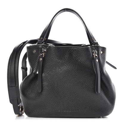 Burberry Grainy Calfskin House Check Small Maidstone Black 1 of 10