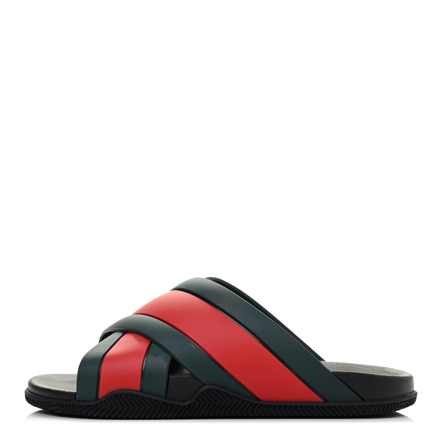 Rubber Web Womens Criss Cross Slide Sandals 39 Green Red