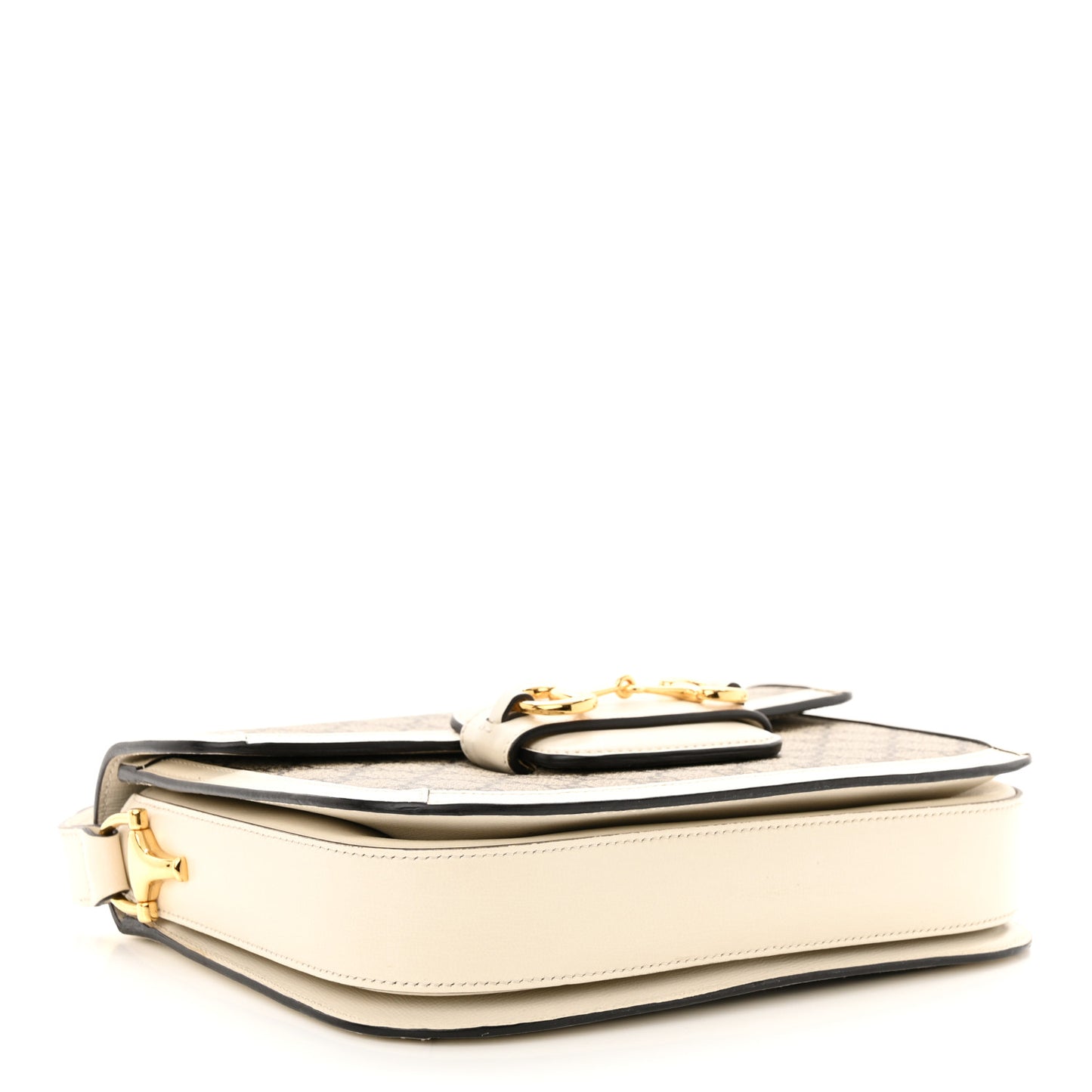 GG Supreme Monogram Horsebit 1955 Shoulder Bag Beige Mystic White