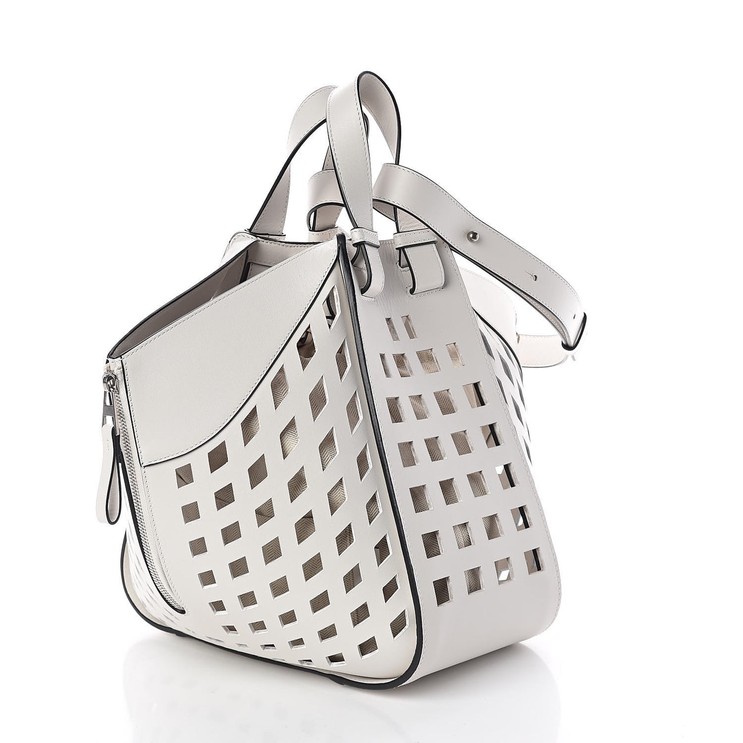 Calfskin Medium Tulip Hammock Shoulder Bag White