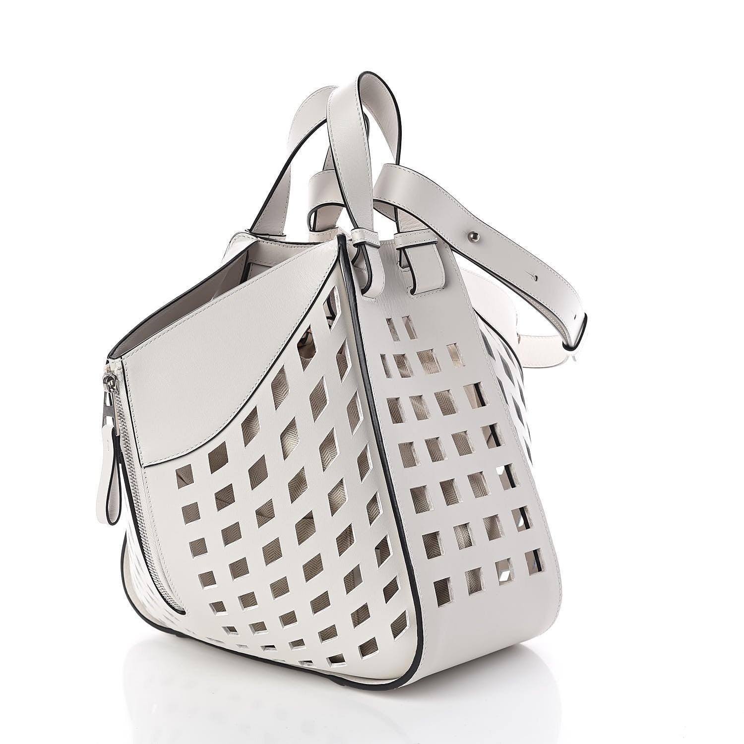 Loewe Calfskin Medium Tulip Hammock Shoulder Bag White 3 of 9