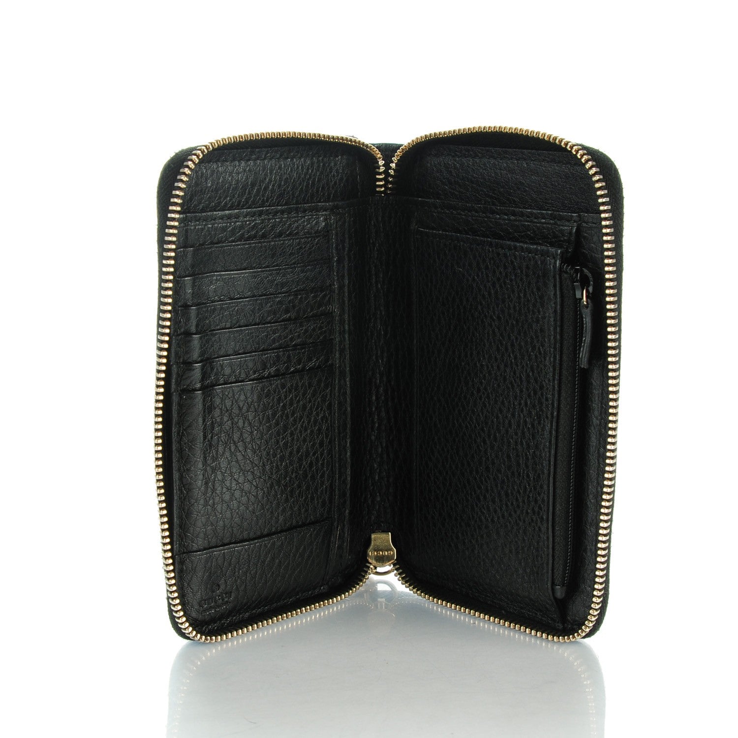 Gucci Pebbled Calfskin Medium Soho Zip Around Wallet Black 5 of 7