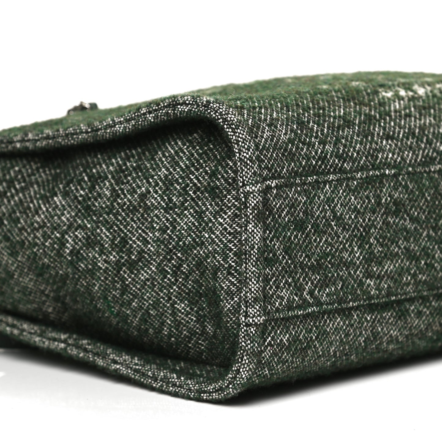 Mixed Fibers Calfskin Small Deauville Tote Green