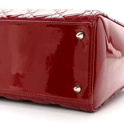Christian Dior Patent Cannage Medium Lady Dior Burgundy Red 10 of 12