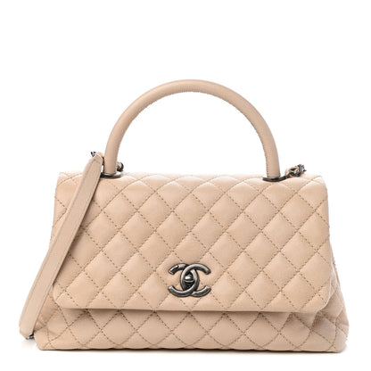 Chanel Caviar Quilted Small Coco Handle Flap Light Beige 1 of 10