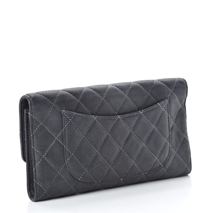 Chanel Iridescent Caviar Quilted Large Flap Wallet Grey 3 of 14
