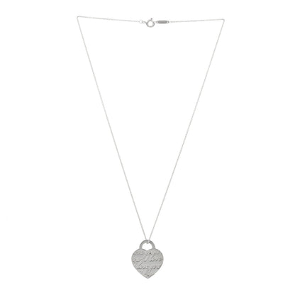 Tiffany Sterling Silver Notes I Love You Heart Pendant Necklace 3 of 5