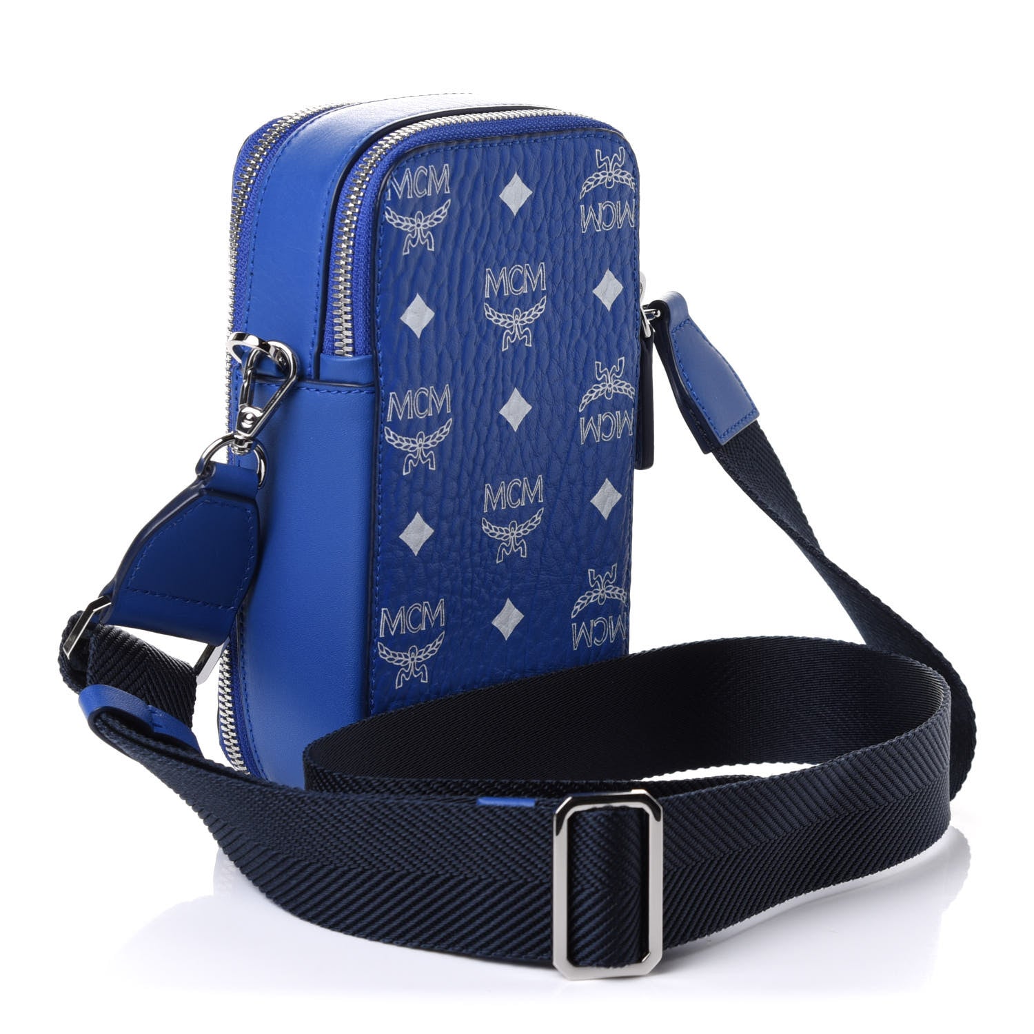 MCM Visetos Crossbody Pouch Blue 3 of 10